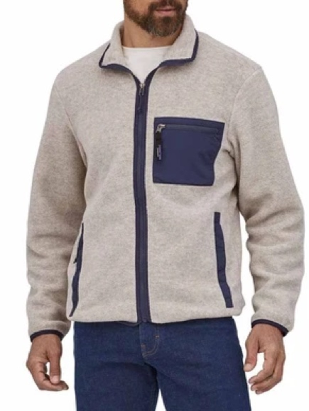 Patagonia Men's Synchilla Jacket Full Zip Oatmeal Heather Men's Size Large